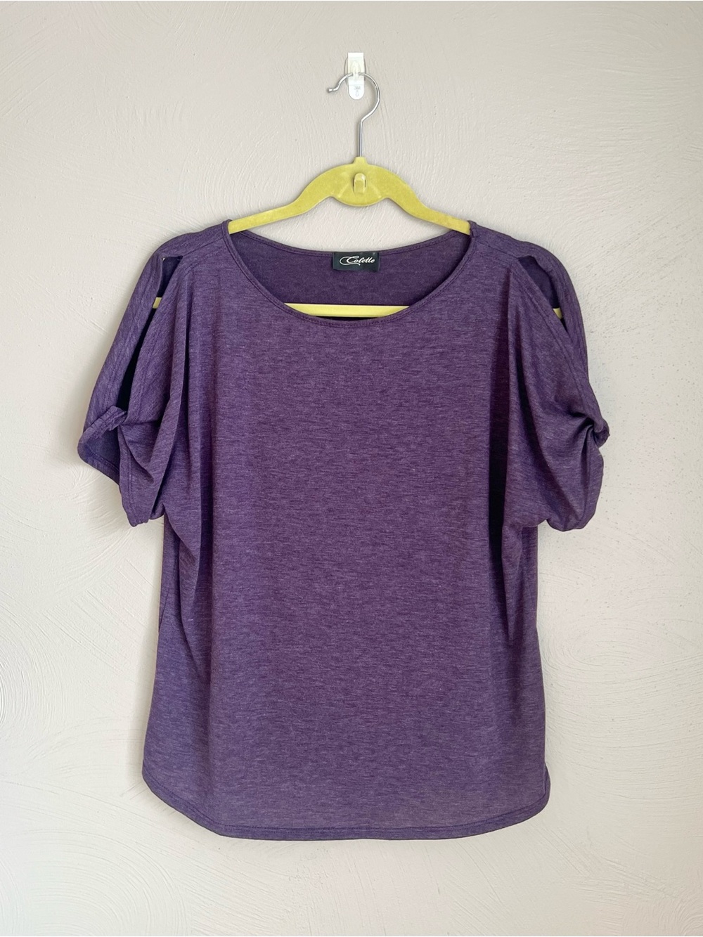 Colette Purple Cold Shoulder Knit Top